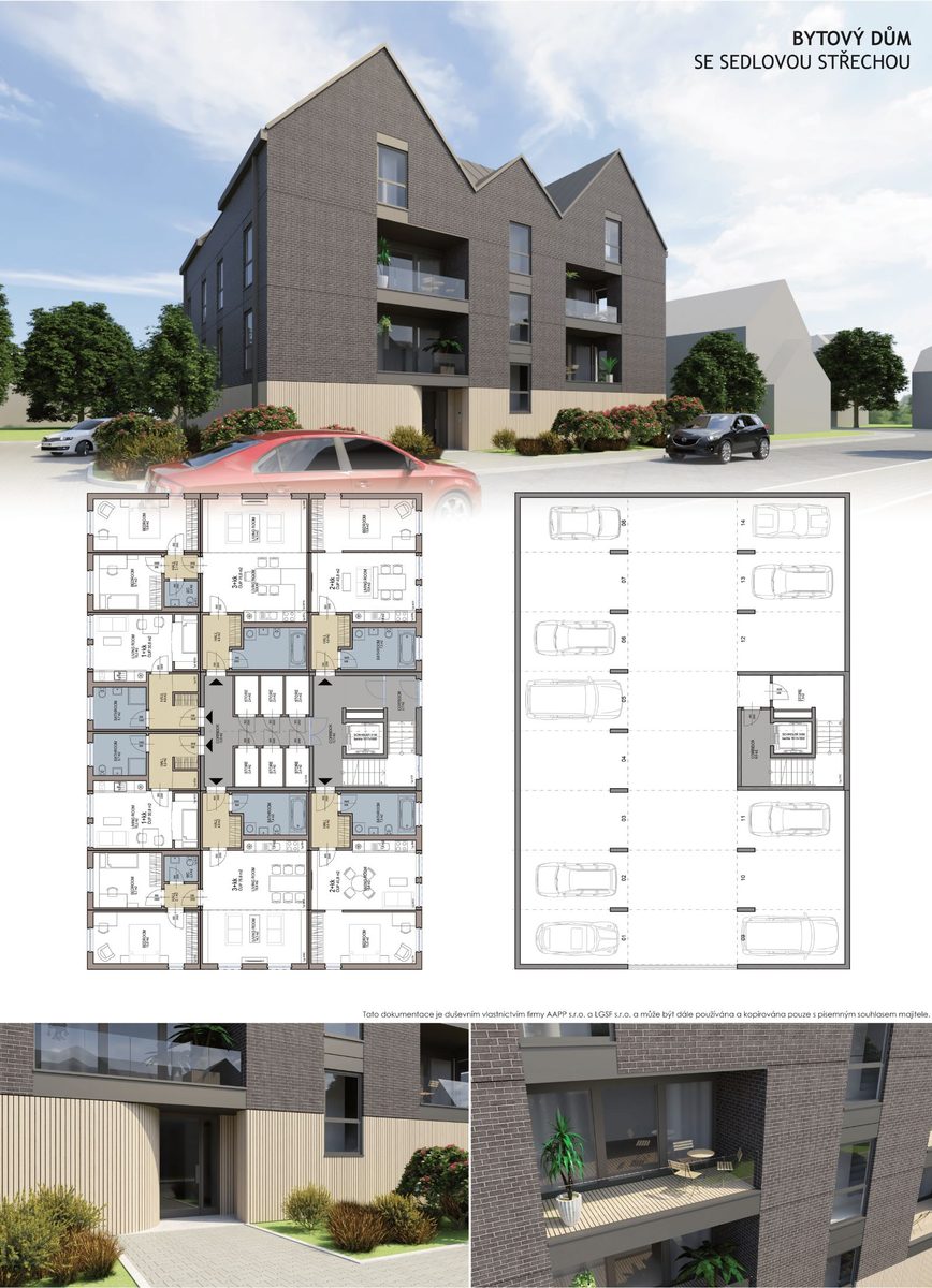 Řadový dům RD ModulFLEX — modulární řadový dům, pohled 01
