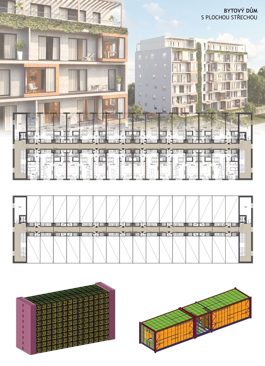 Řadový dům RD ModulFLEX — modulární řadový dům, pohled 05