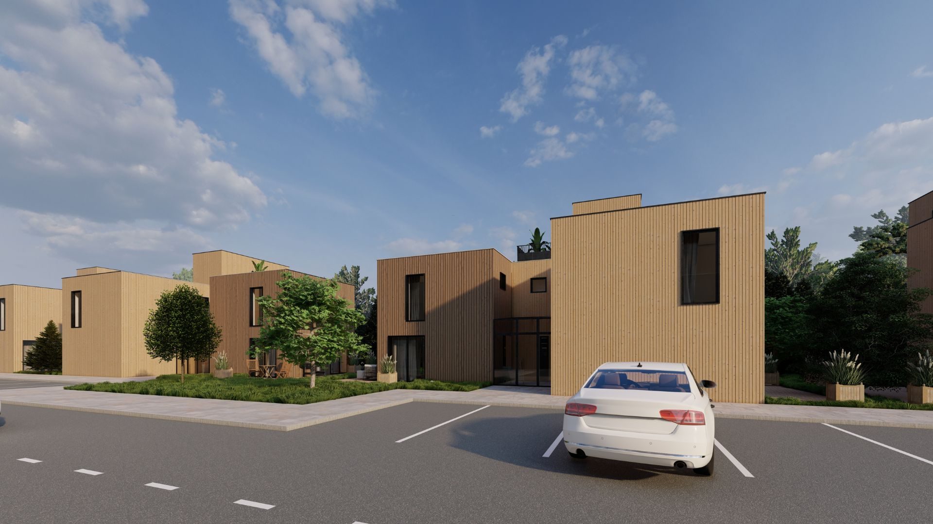 Řadový dům RD TrioFLEX — trojdomek, pohled 04