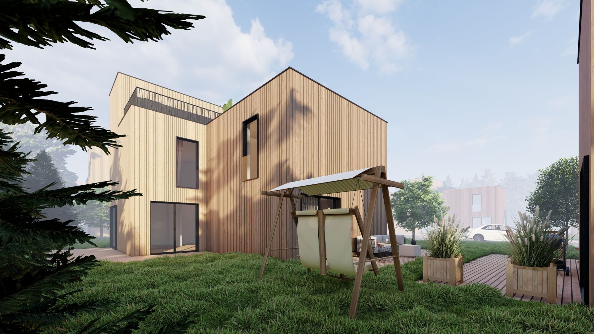 Řadový dům RD TrioFLEX — trojdomek, pohled 06