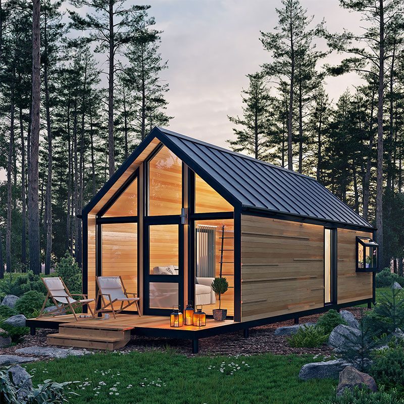 Glamping kabina z lehké oceli